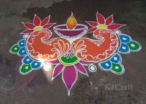 Colourful Rangoli Jhoti Design