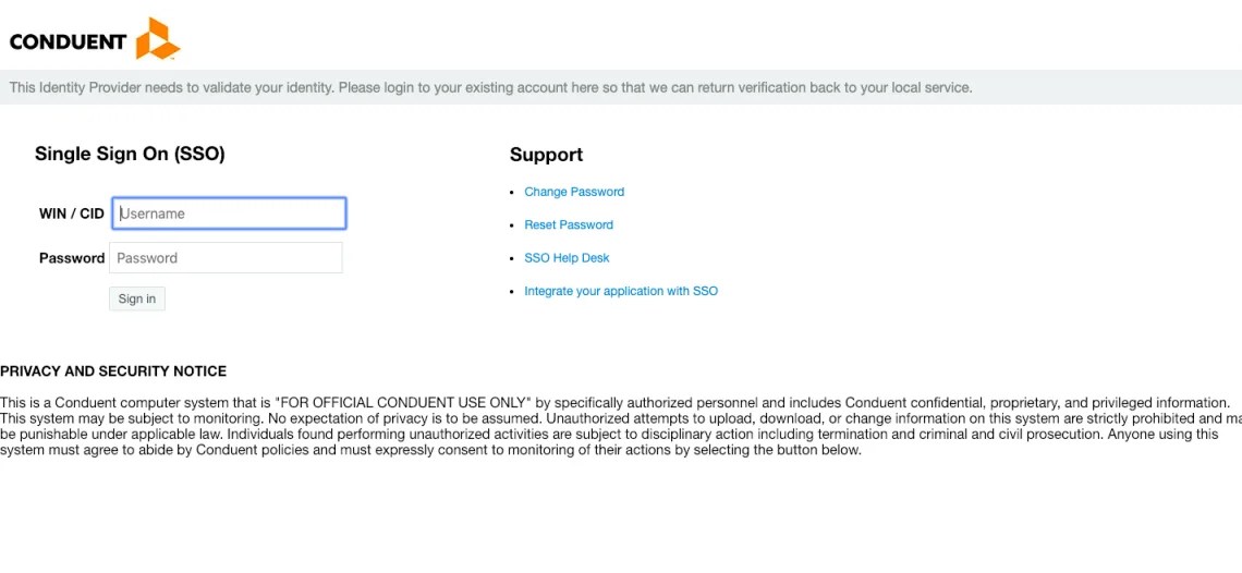 Feps Conduent Login