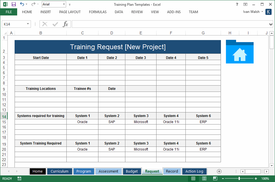 Training Plan Templates (MS Word + 14 x Excel Spreadsheets) Templates, Forms, Checklists for