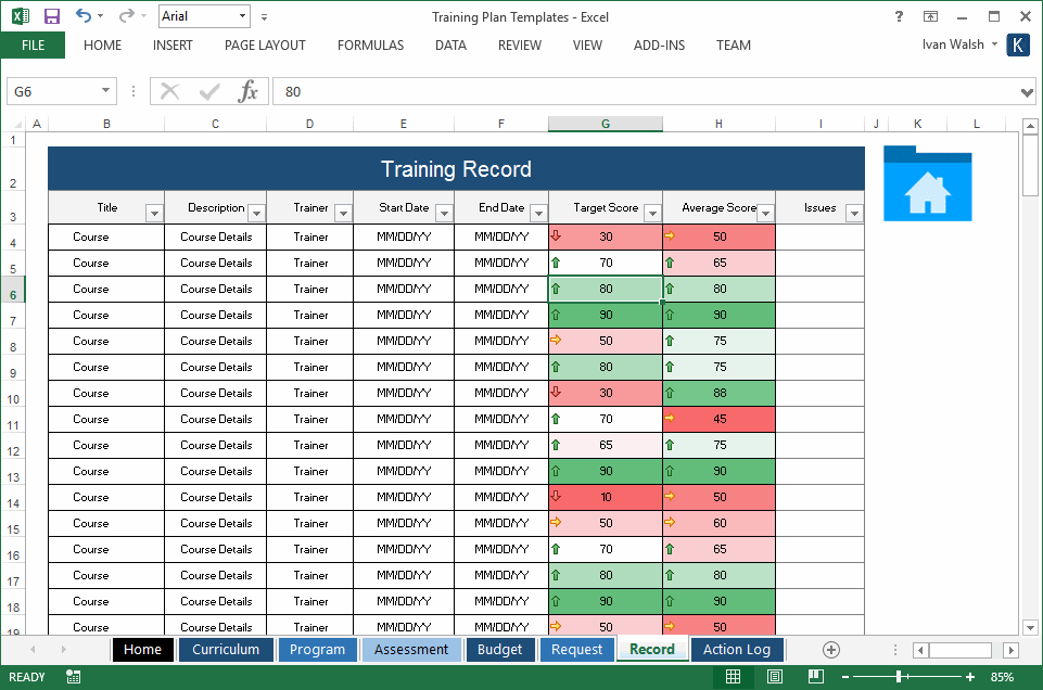 Training Plan Templates (MS Word + 14 x Excel Spreadsheets) Templates, Forms, Checklists for