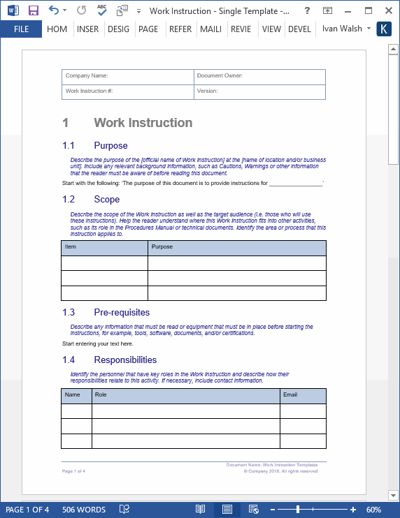 How to Write Work Instructions