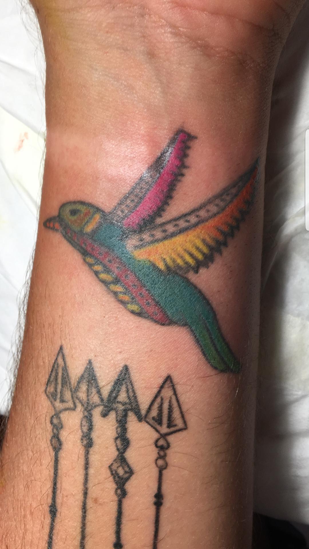 Recoloration D Un Colibris Sur Avant Bras Lalite Ink