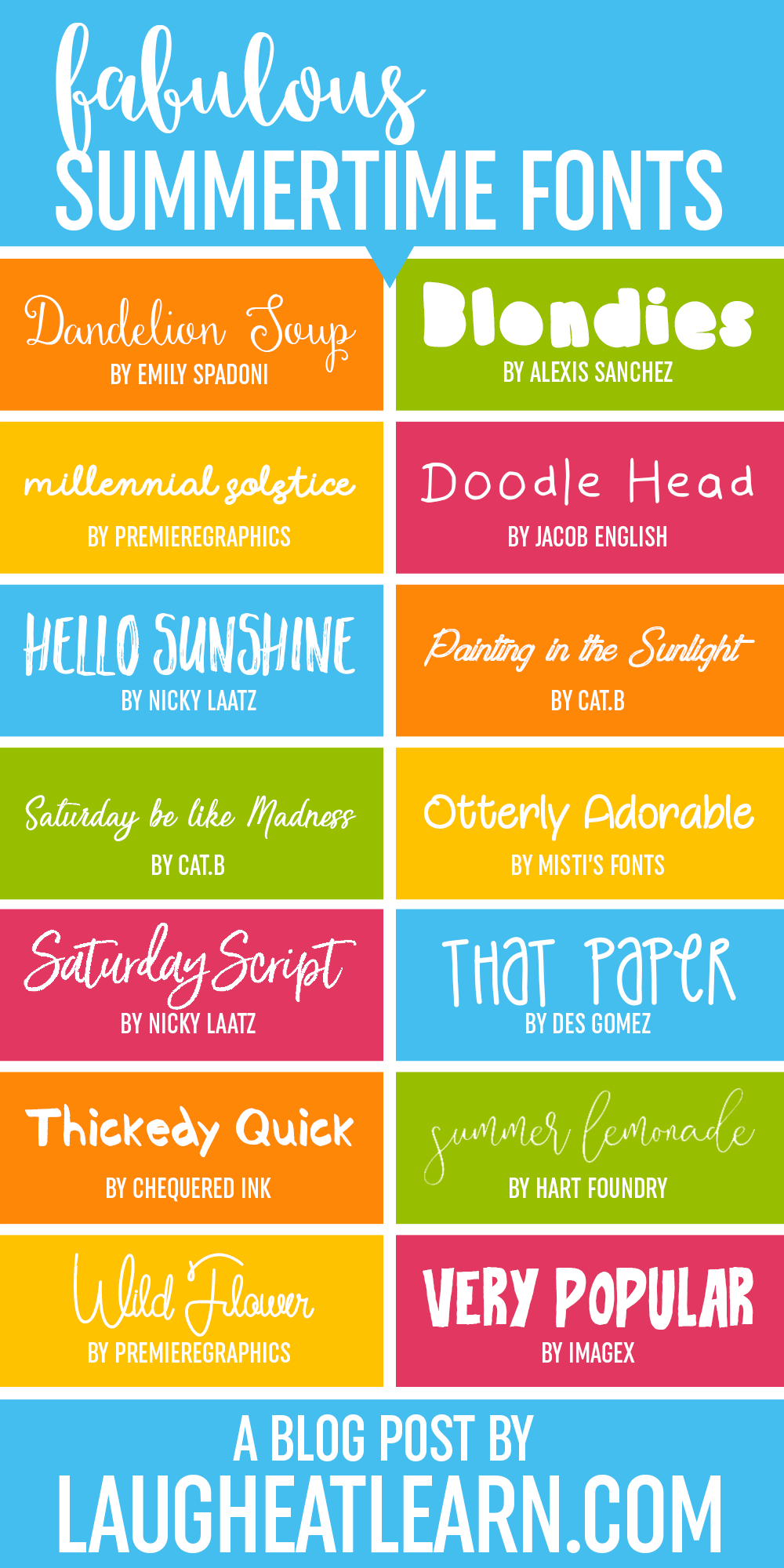 Fabulous Summer Fonts » Laugh Eat Learn