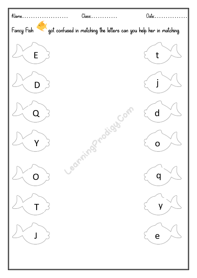 This worksheet helps kids to identify capital letters and . Matching Alphabet Upper To Lowercase Learningprodigy English English Phonics English K English N
