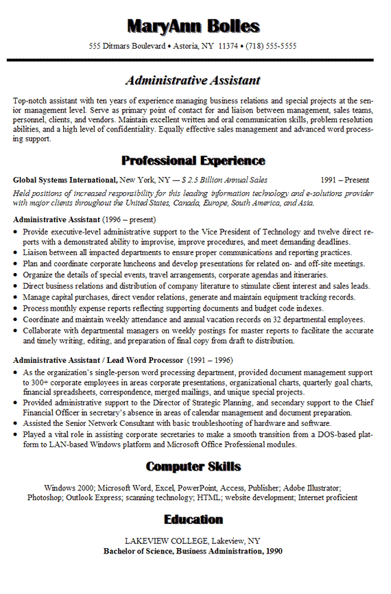 [L&R] Administrative Assistant Resume Letter & Resume