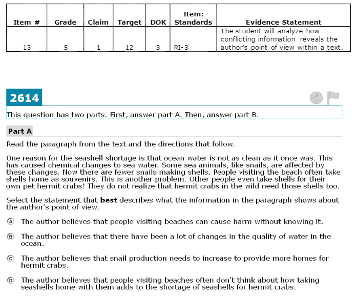 LSSD SBA Samples Grade 5 Reading Information