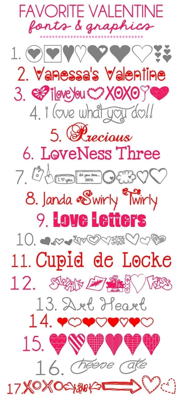Favorite Valentines Fonts and Graphics