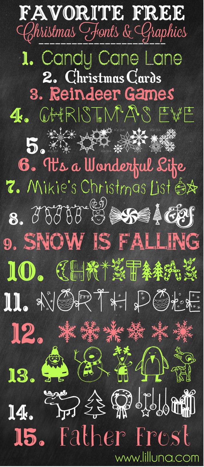 Free Christmas Fonts and Graphics