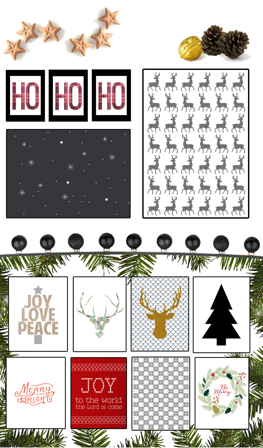 35+ Free Christmas Printables to Frame • Little Gold Pixel