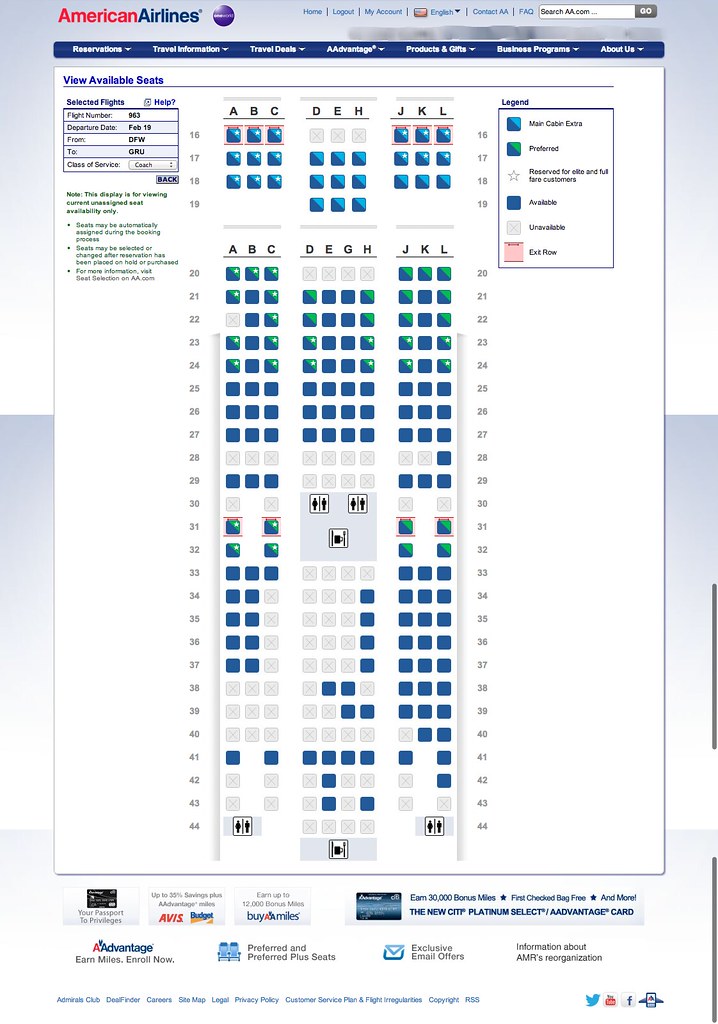 Seat Chart For American Airlines Educational Chart Resources