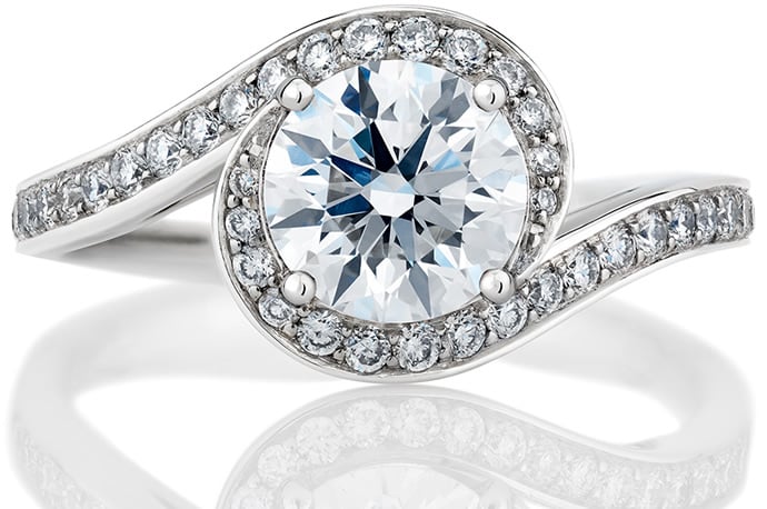 The Caress engagement ring by De Beers celebrates true
