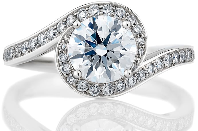 The Caress engagement ring by De Beers celebrates true