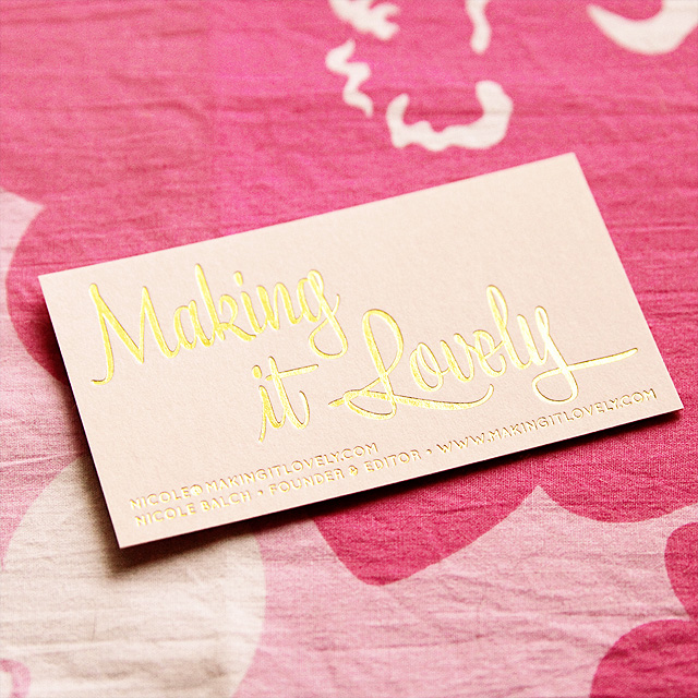 Pink and Gold Business Cards Making it Lovely