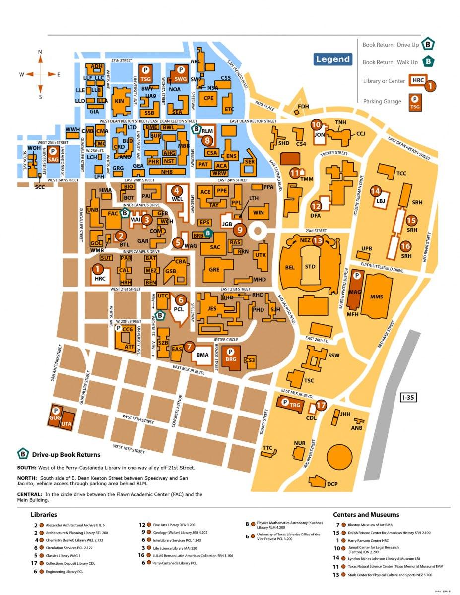 Ut Austin campus map Map of ut Austin campus (Texas USA)