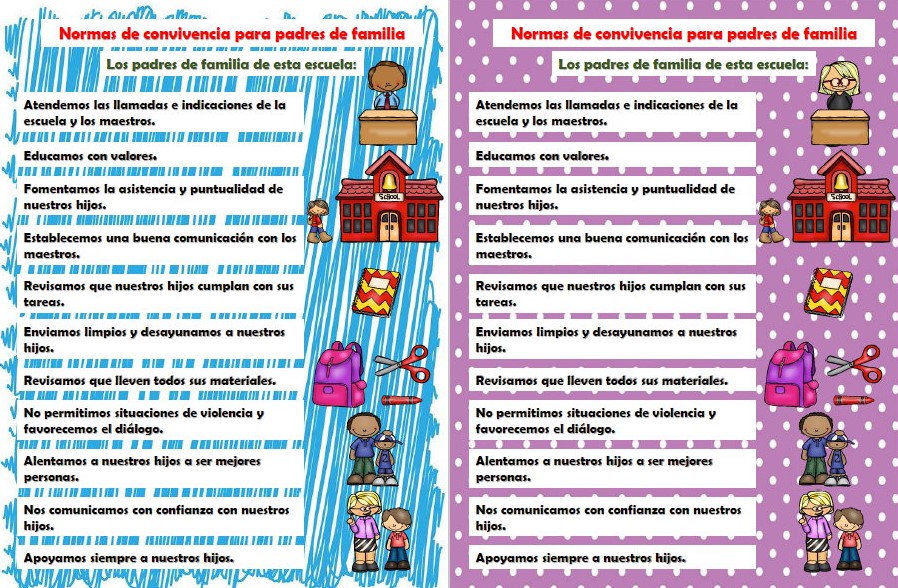 Normas de convivencia para padres de familia Material