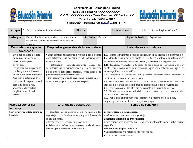Planeaciones del sexto grado del segundo bloque del ciclo