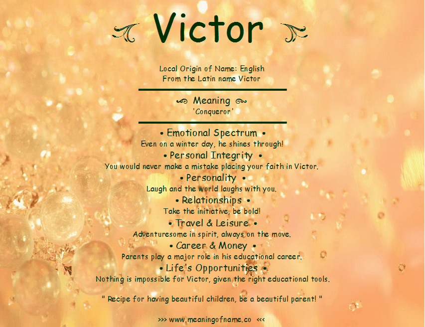 Victor Meaning of Name