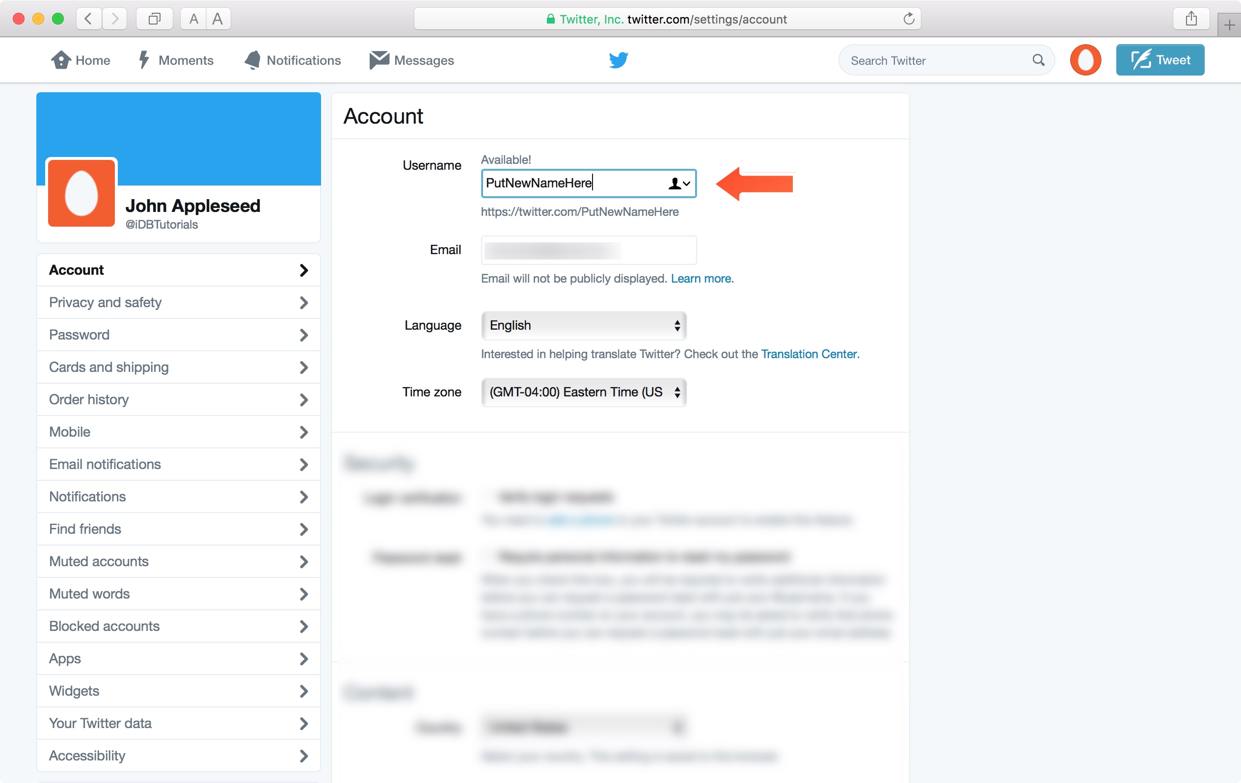 How to change your Twitter username