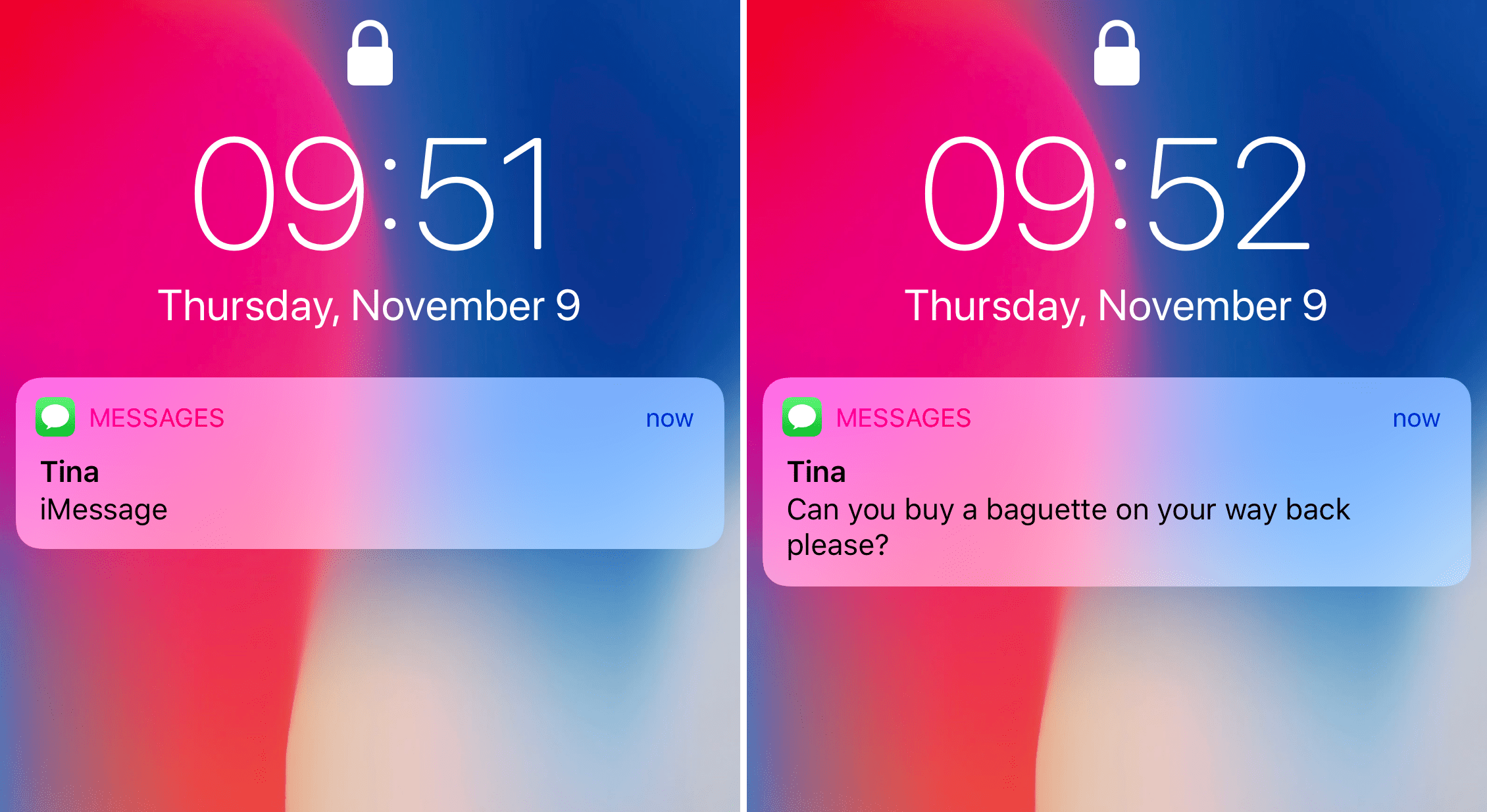 How to always show notification previews on iPhone X Lock