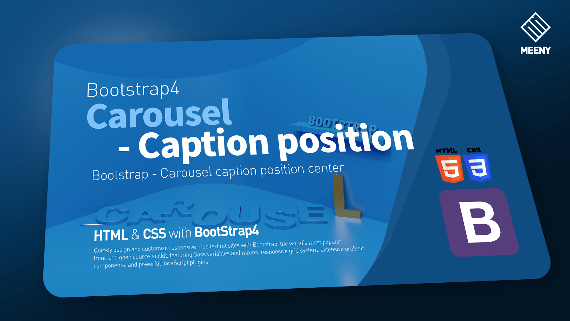 Bootstrap Carousel caption position center Meeny