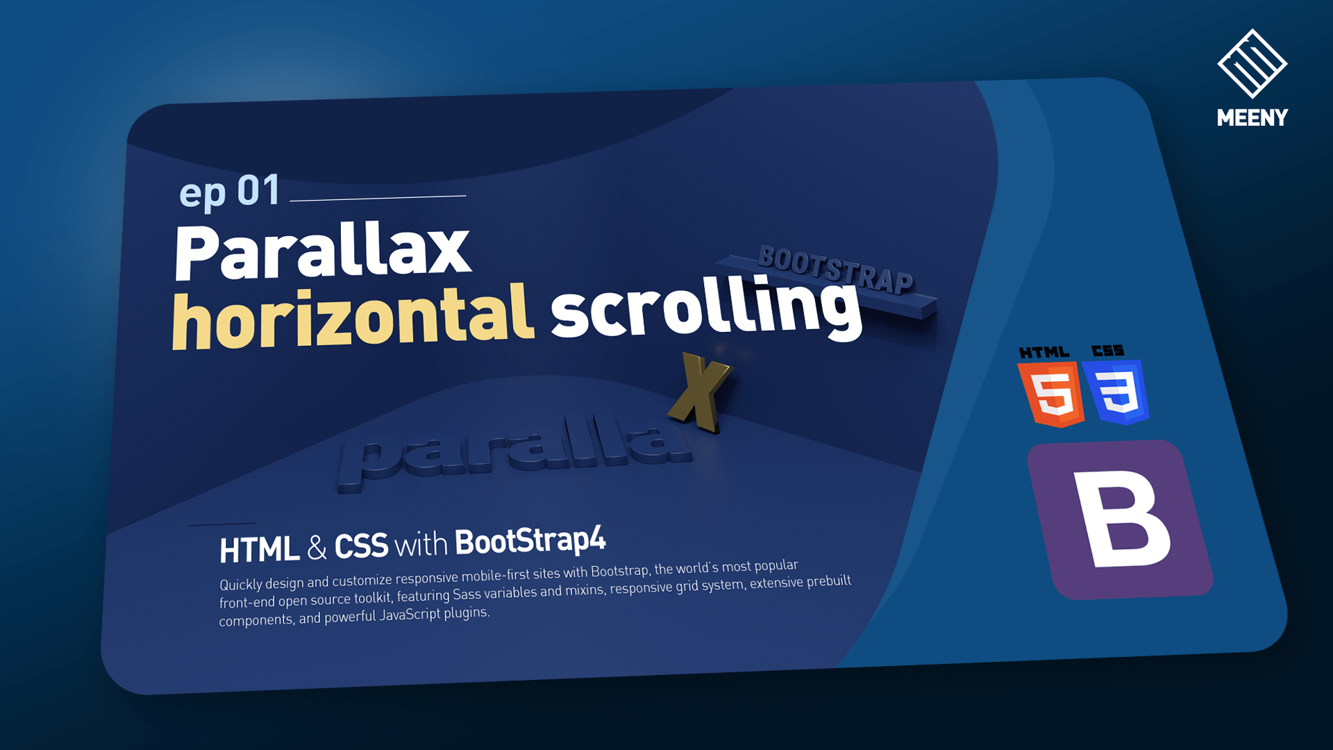 Parallax horizontal scrolling ep01 Bootstrap Meeny