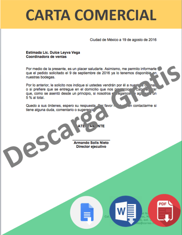 Cartas Comerciales > Formatos y Ejemplos Mil Formatos