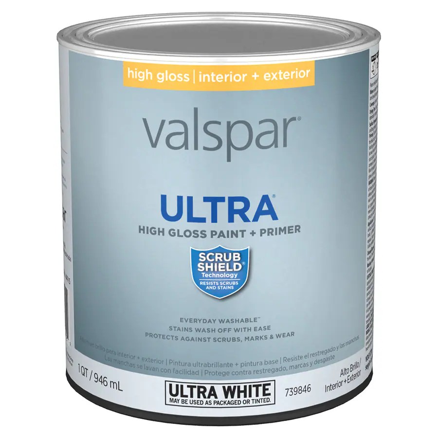 Valspar Ultra White Base A High Gloss Enamel Tintable Interior Paint 1 Quart In The Department At Lowes Com