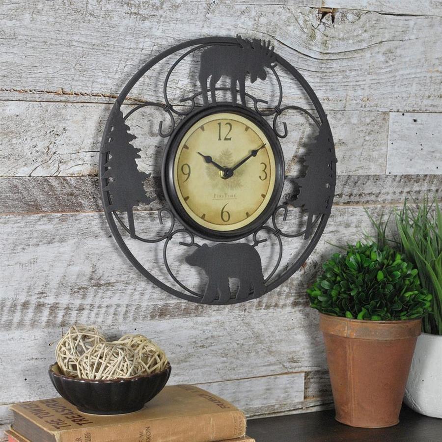 Firstime Wildlife Analog Round Wall Clock In The Clocks Department At Lowes Com