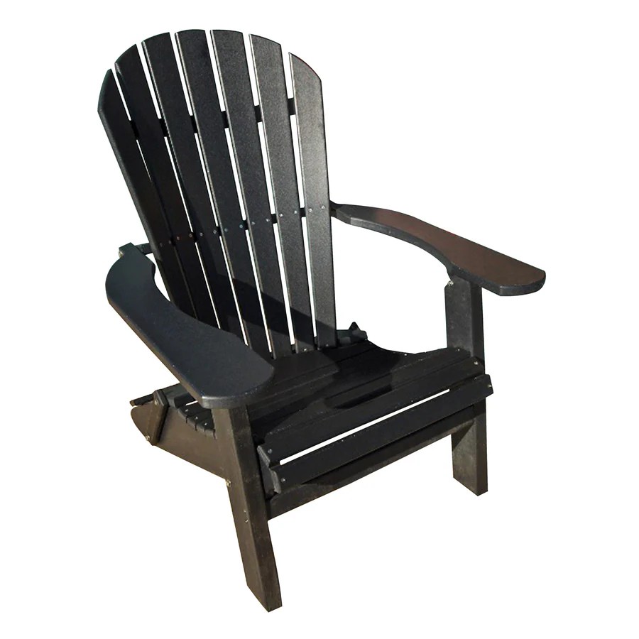 Shop Phat Tommy Black Plastic Folding Patio Adirondack Chair at