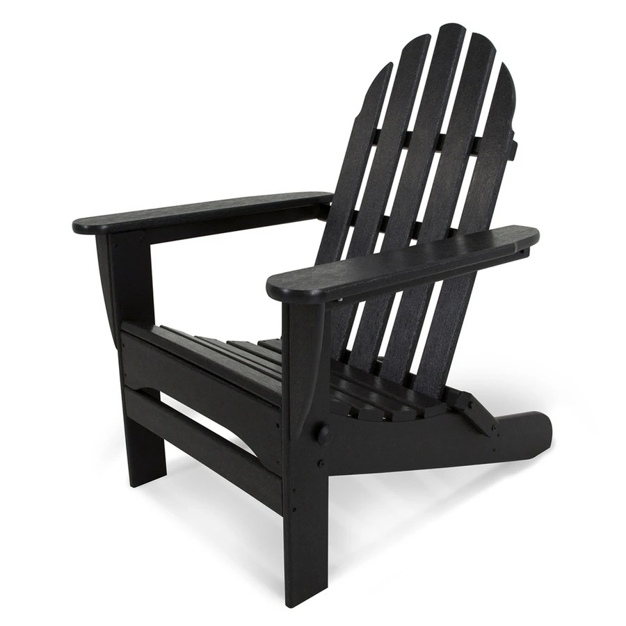 Shop POLYWOOD Classic Adirondack Black Plastic Folding