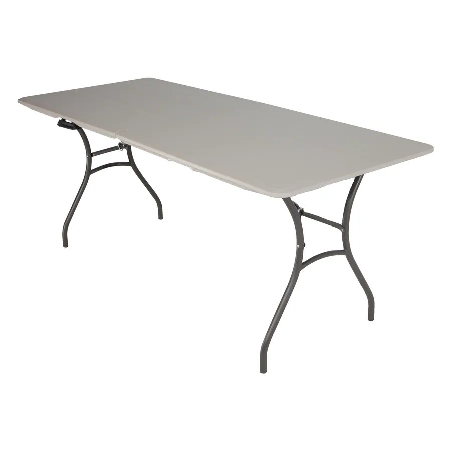 Lifetime Products 3 Ft X 6 Ft Outdoor Rectangle Plastic Gray Folding Utility Table In The Folding Tables Department At Lowes Com