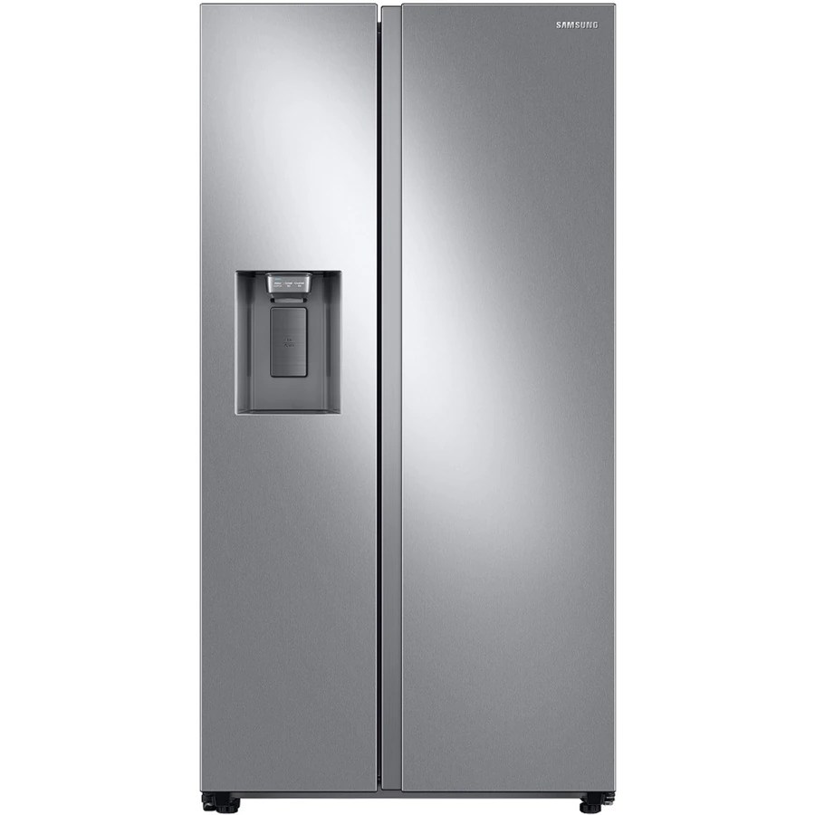 Samsung 27 4 Cu Ft Side By Refrigerator With Ice Maker Fingerprint Resistant Stainless Steel In The Refrigerators Department At Lowes Com