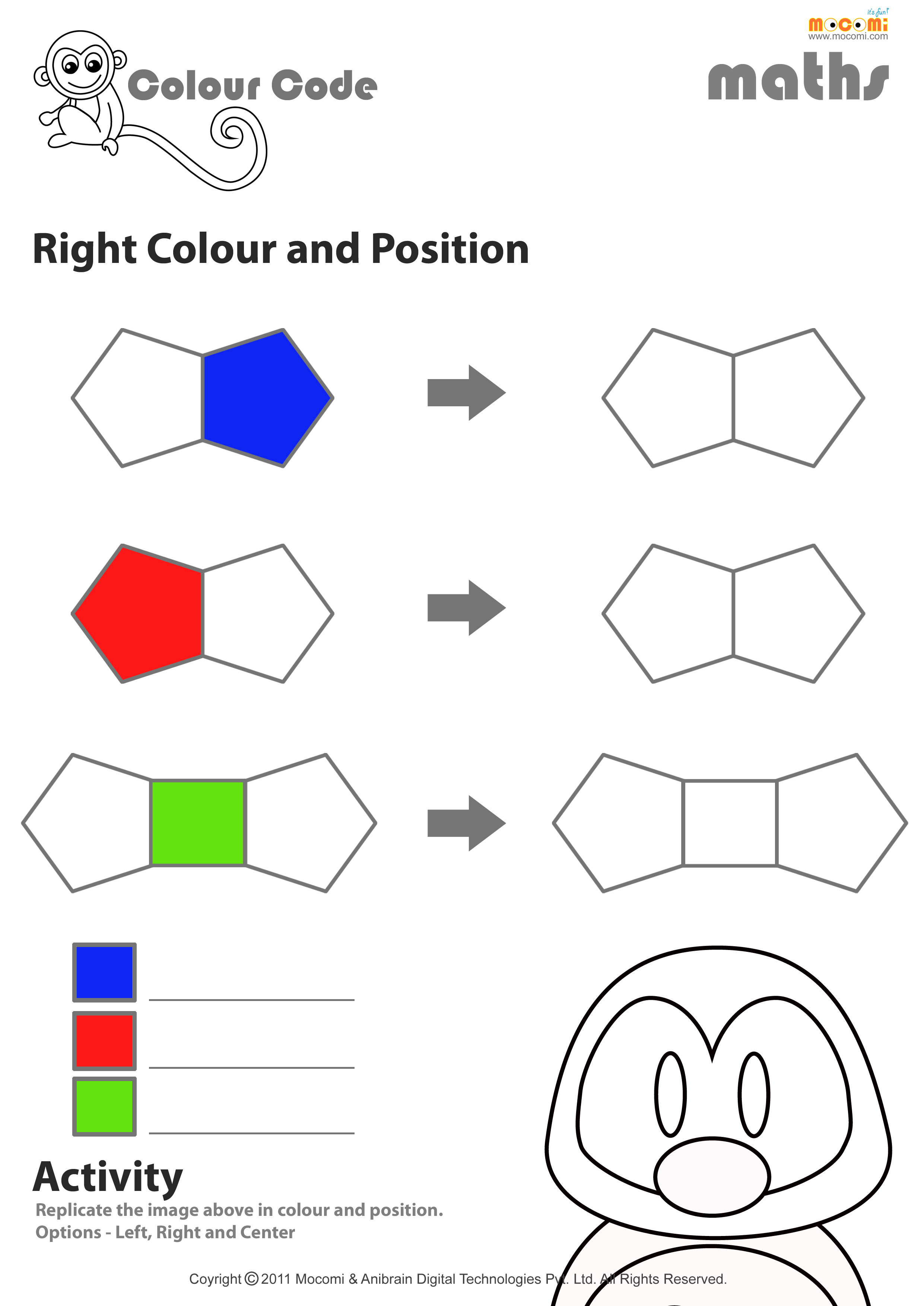 Left and Right Worksheet Math for Kids