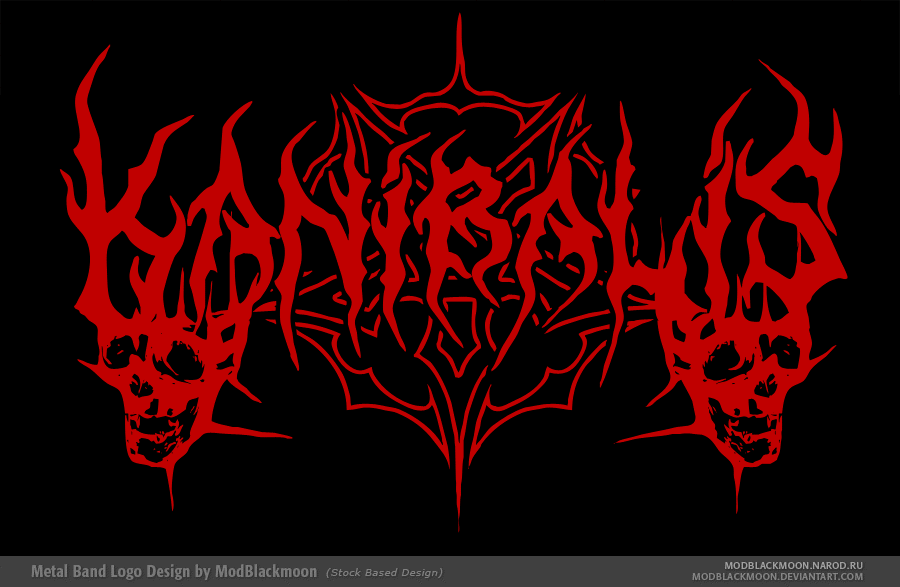 Kanibalis Brutal Metal BandLogo Design with decayed