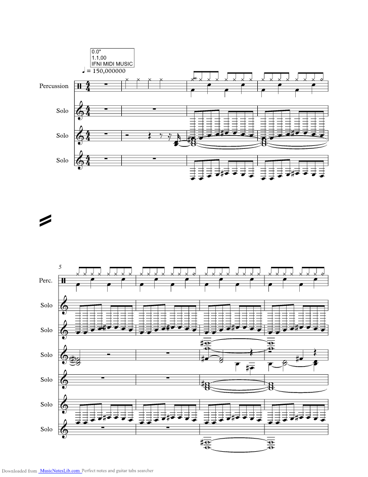 White Wedding music sheet and notes by Billy Idol