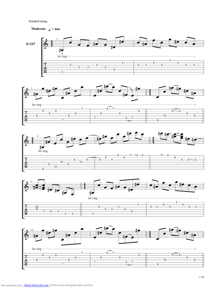 Somnarium guitar pro tab by Animals As Leaders