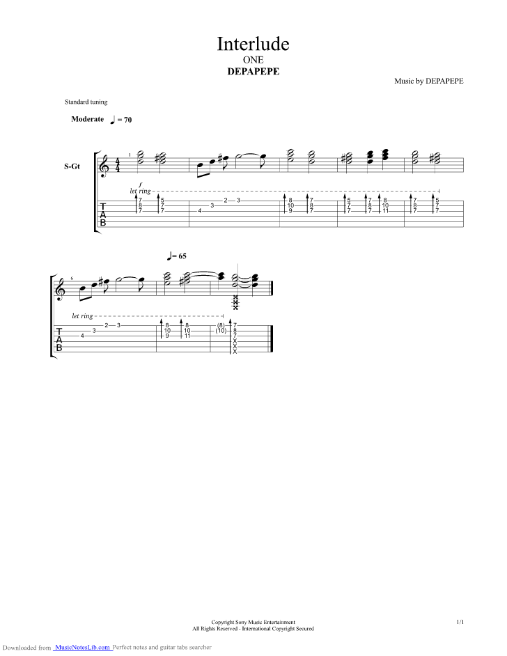 Interlude guitar pro tab by Depapepe