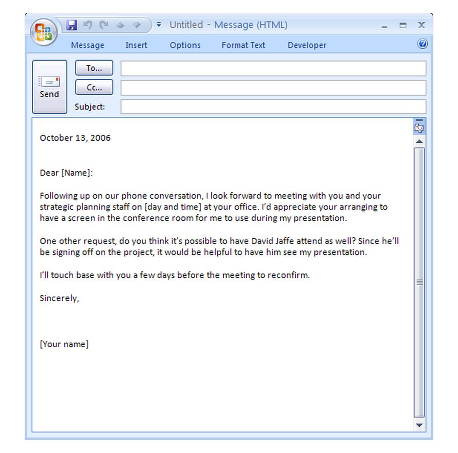 Business Email Template Business Email Samples