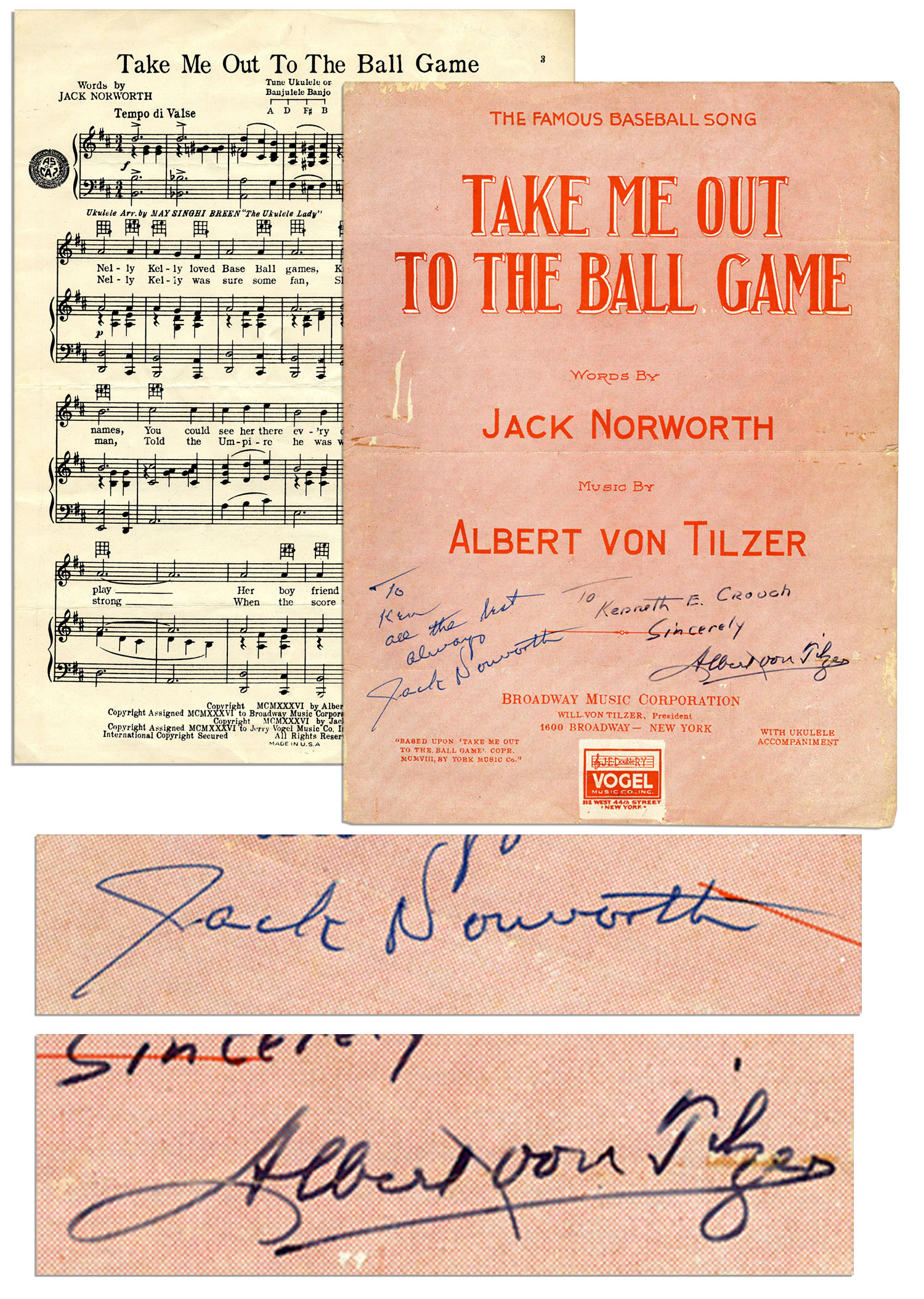 Lot Detail ''Take Me Out To The Ballgame'' Sheet Music