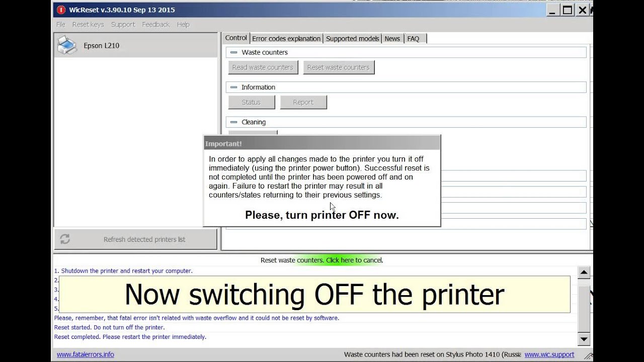 Epson L210 Resetter Download needsnew