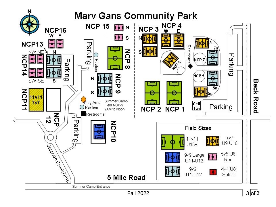Aurora Sports Park Field Map Spartan Youth Club