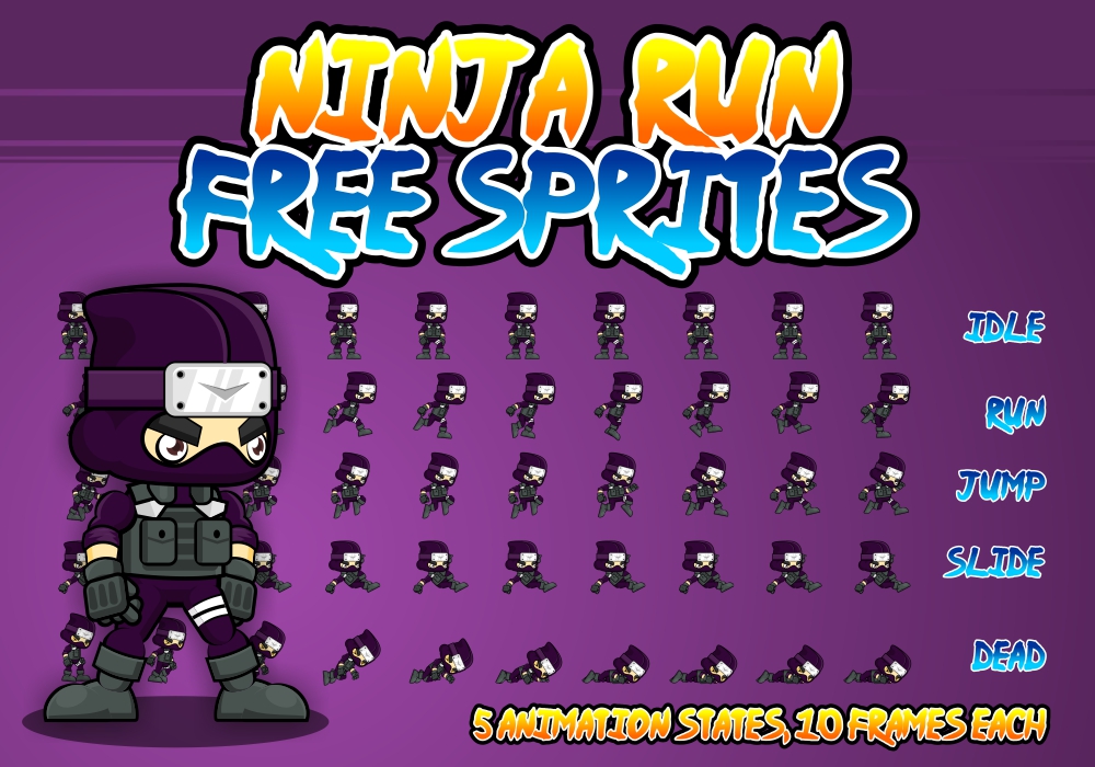 Ninja Run Free Sprites