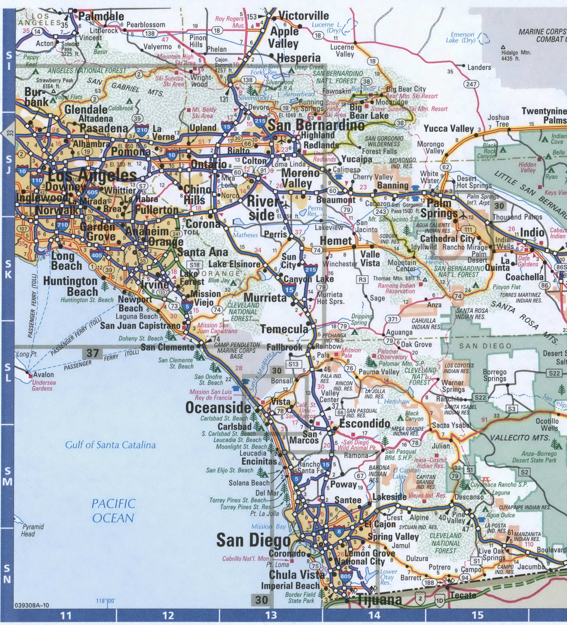 Printable Map Of Southern California