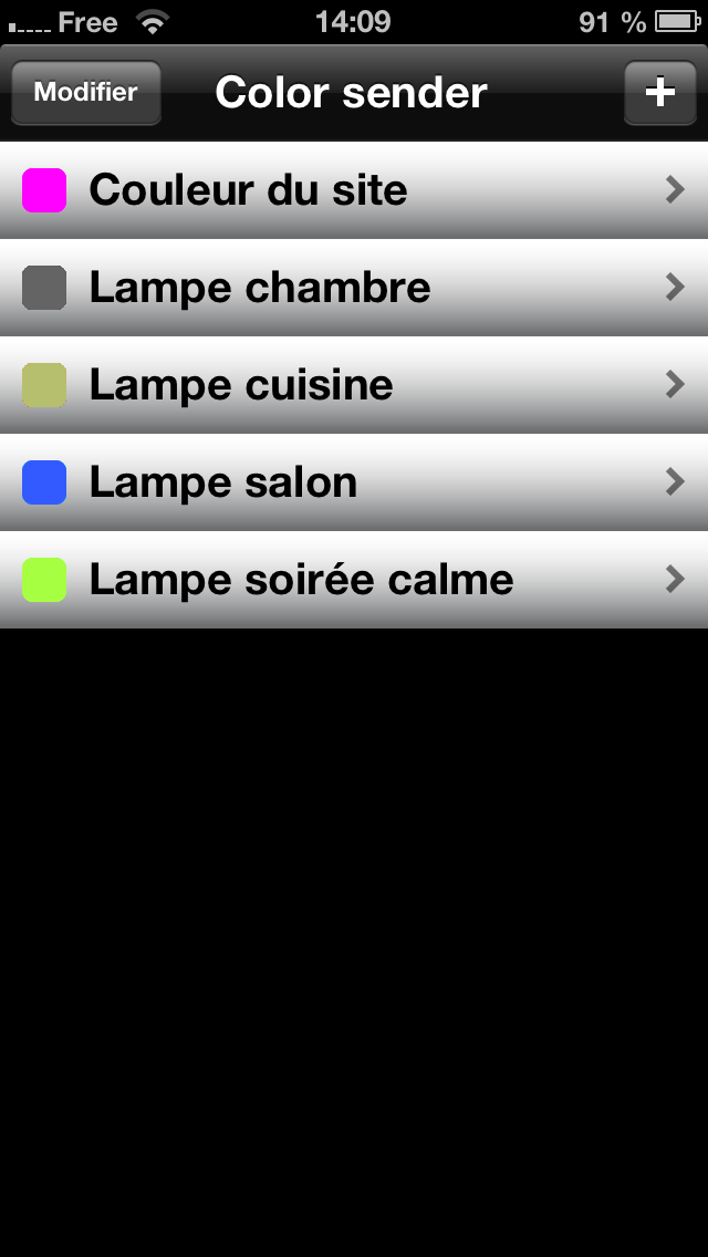 Color sender ColorPicker application for iOS 10 send a color with an URL, for iPhone/Pad