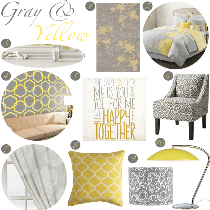 Gray and Yellow Bedroom Decor