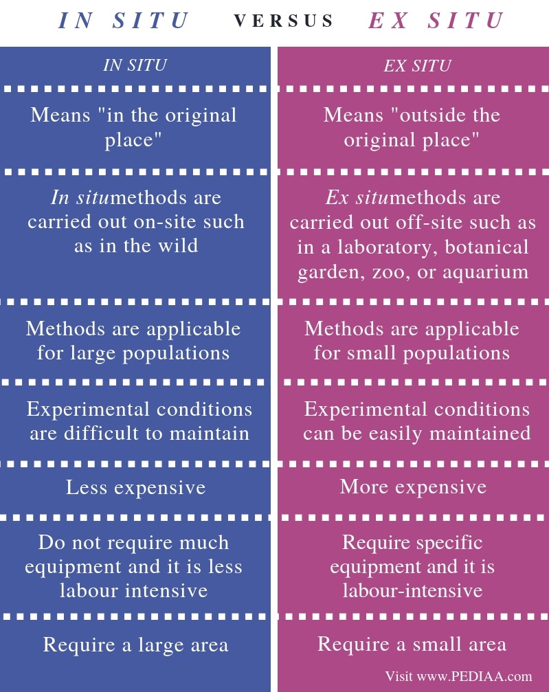 Difference Between In situ and Ex situ
