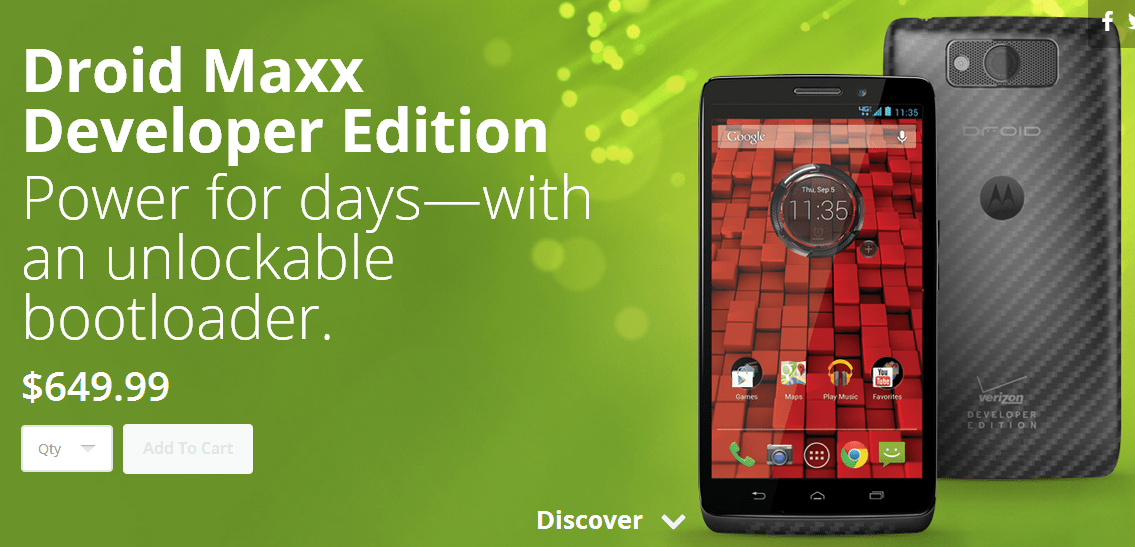 Motorola DROID MAXX Developer Edition now available for