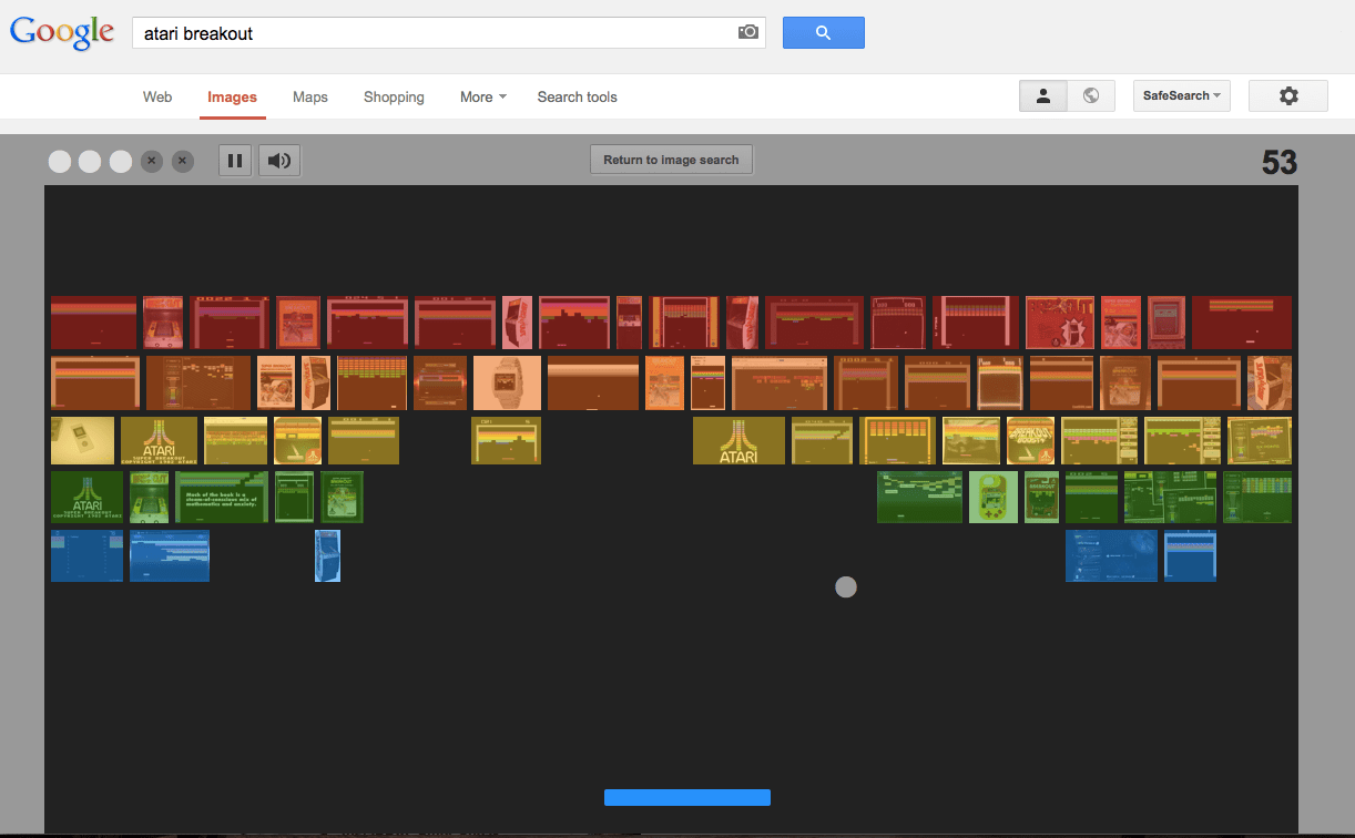 Google Images Easter Egg celebrate's Breakout's 37th birthday