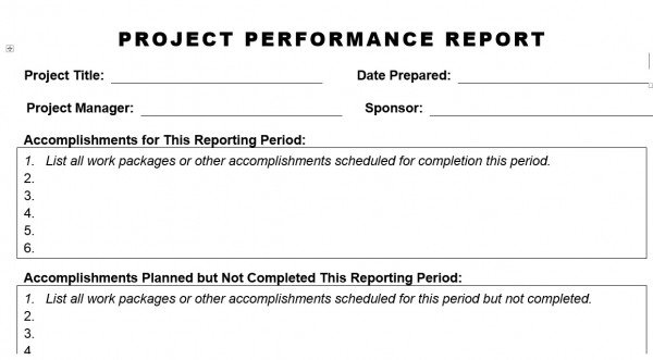 PROJECT PERFORMANCE REPORT Planning Engineer Est.