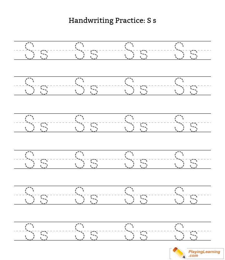 Handwriting Practice Letter S Free Handwriting Practice
